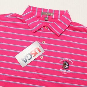 Peter Millar Polo Shirt Mens Large Pink 2018 U.S. Open Golf Shinnecock Hills